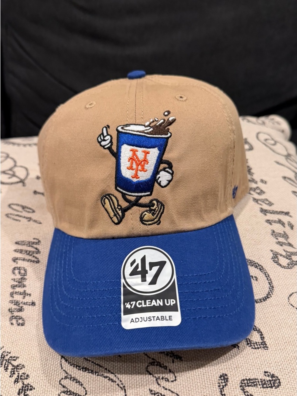 NEW YORK METS CARTOON ICON '47 BRAND CLEAN UP COFFEE Hat Cap